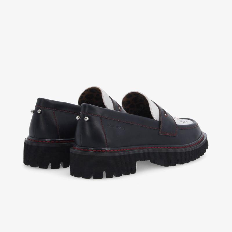 MYSEN LOAFER W - NAPPA/SUEDE - BLACK/WHITE